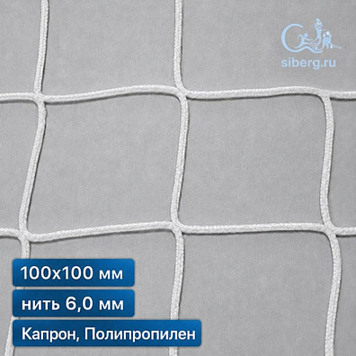 Защитная сетка на окна спортзала 100х100 мм нить 6,0 мм капрон, полипропилен